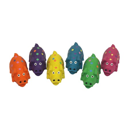 Multipet Globlets Assorted Polka Dot Pig Latex Dog Toy Mini 20315